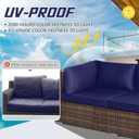Patelai 14 Pcs Waterproof Outdoor Patio Cushion Covers Replacement 24 x 24 UV Proof Wicker Sofa Sectional Seat Slipcovers for Rattan Sectional Set Supplies, Covers Only (Midnight Blue)