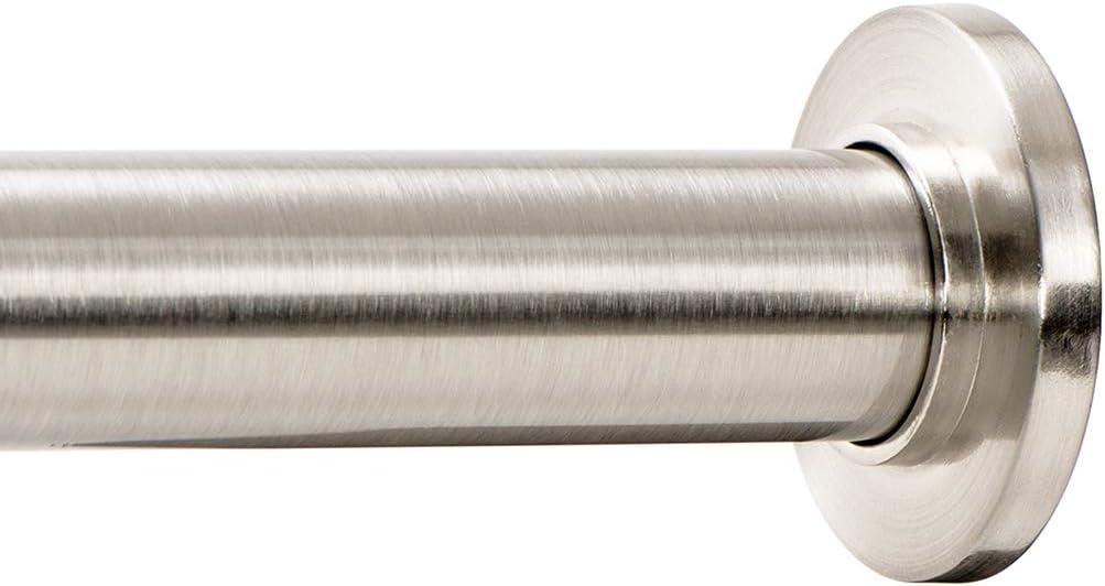 Ivilon Tension Curtain Rod - Spring Tension Rod for Windows or Shower, 54 to 90 Inch. Brushed Nickel