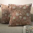 Decorative Throw Pillow Covers, Set of 2 (Brick Brown, 18" x 18" (Pack of 2))