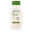 Aveeno Daily Moisturizing Body Wash with A Cocoa Butter Vanilla Scent & Soothing Prebiotic Oat, Provides Long-Lasting Hydration for Sensitive Skin, Hypoallergenic, Paraben-Free, 18 fl. oz