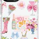 for iPhone 14 Plus Case, Floral Celebration Collage with You Got This, Military-Grade Drop Protection, Party Soft Slim TPU Protective Cover with Camera Protection for Women & Girls (ItalianBeach)
