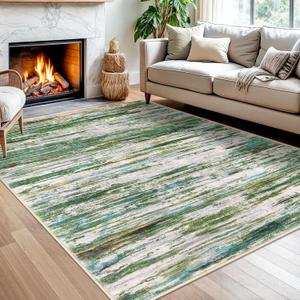 Green Grey Multi 5x7 Modern Abstract Area Rug for Bedroom, Large Super Soft Washable Rug, Non-Slip Non-Shedding Throw Rugs for Living Room, Indoor Door Mat for Nursery Office Home Dcor Green Grey Multi 5x7 Modern Abstract Area Rug for Bedroom, Large Super Soft Washable Rug, Non-Slip Non-Shedding Throw Rugs for Living Room, Indoor Door Mat for Nursery Office Home Dcor