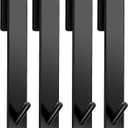 Kontoyo Shower Door Hooks(7.5 Inch),Extended Over Door Hooks for Bathroom Frameless Glass Shower Door,Stainless Steel Towel Hooks,Heavy Duty Rack Hooks for Robe,Towel-4 Pack-Black