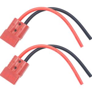 120A Battery Connector with 6 AWG 25cm Silicone Cable (2 Sets), Quick Connect Quick Disconnect Battery Connector, for car, camper, boat,motorhome (Red)