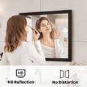 Bathroom Mirror Black, 30x36 Inch | Thick Metal Framed, HD Reflection, Anti-Rust, Hang Horizontally/Vertically, Suitable for Vanity, Bedroom, Bathroom, Entryway