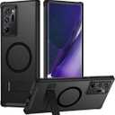 TIANNIUKE Magnetic Case for Samsung Galaxy Note 20 Ultra, Translucent Matte Anti-Fingerprint,Compatible with MagSafe,Adjustable Kickstand,Shockproof Protective Phone Case (Black)