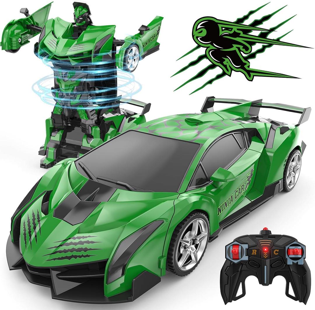 BLUEJAY Transform Rc Cars for Boys 4-7 8-12, 2.4Ghz Remote Control Car 1:18 Scale Transforming Robot, One-Button Deformation 360 Rotation Car Toy Gifts for Boys 3-5
