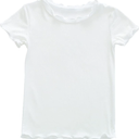 Toddler Baby Girls Summer Lettuce Trim Ribbed Knit Short Sleeve T-Shirts Solid Color Casual Blouse Tops