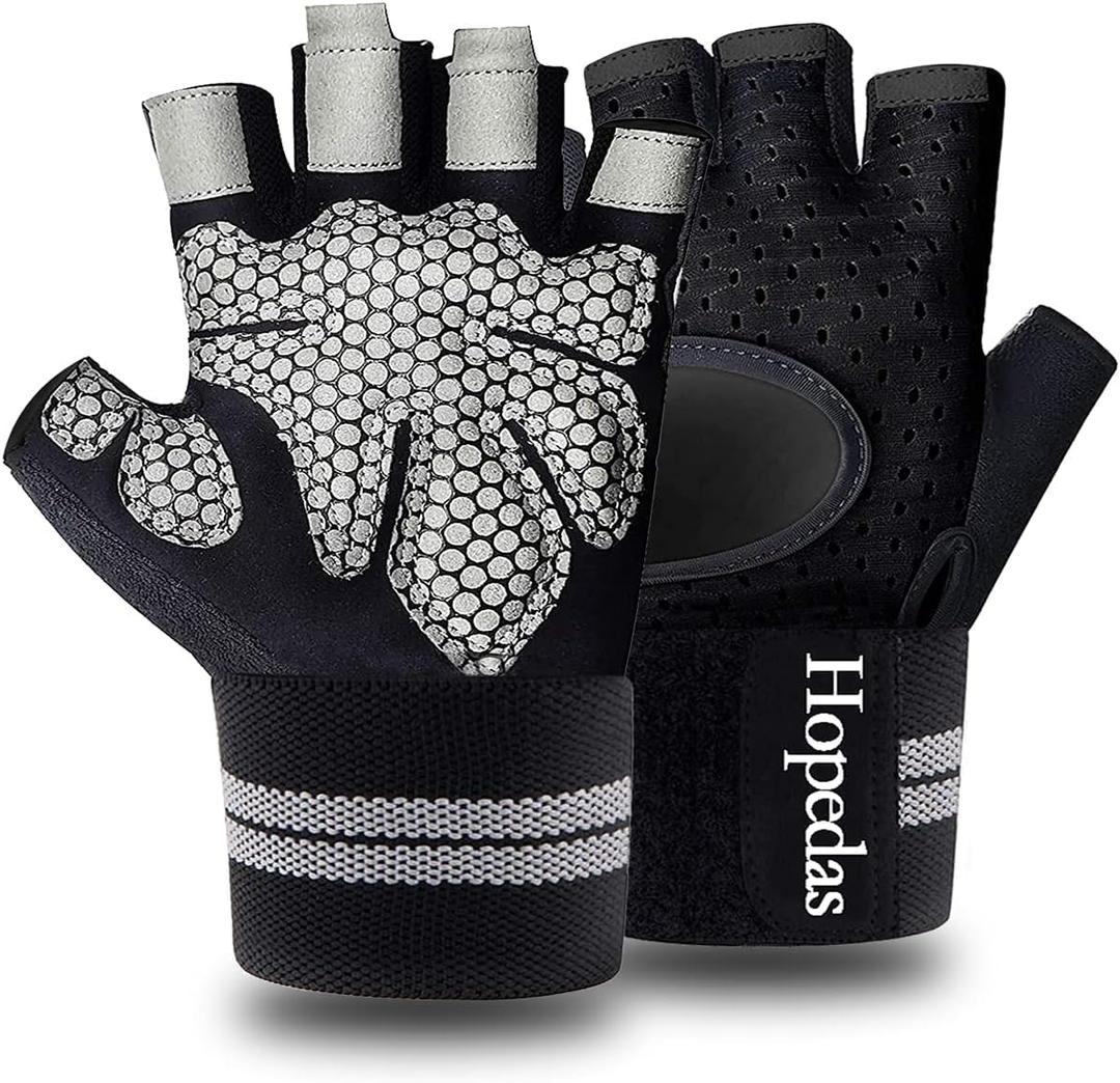 Workout Gloves Weight Lifting Gloves Palm Support Protection for Men Women, Exercise Gloves Sports for Training, Fitness, Gym, (Small, Wrist Wrap Black)