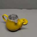 Ceramic Teapot with Infuser, 40 ounce Tea Pot with Infuser for Loose Tea, Large Enough For 6 Cups, Striped Series (Lemon)