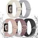 Maledan Elastic Bands Compatible with Fitbit Charge 6/Charge 5 Band Women Men, Waterproof Stretchy Nylon Bracelet Loops Strap Replacement Bands for Fitbit Charge 5/Charge 6 Fitness Tracker Accessories