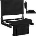 Stadium Seats with Back Support and Cushion,Oxford Fabric Stadium Chairs with Ice Bag and Shoulder Strap, Multifunctional Portable Folding Chair for Bleachers and Benches Suit for Sports Game