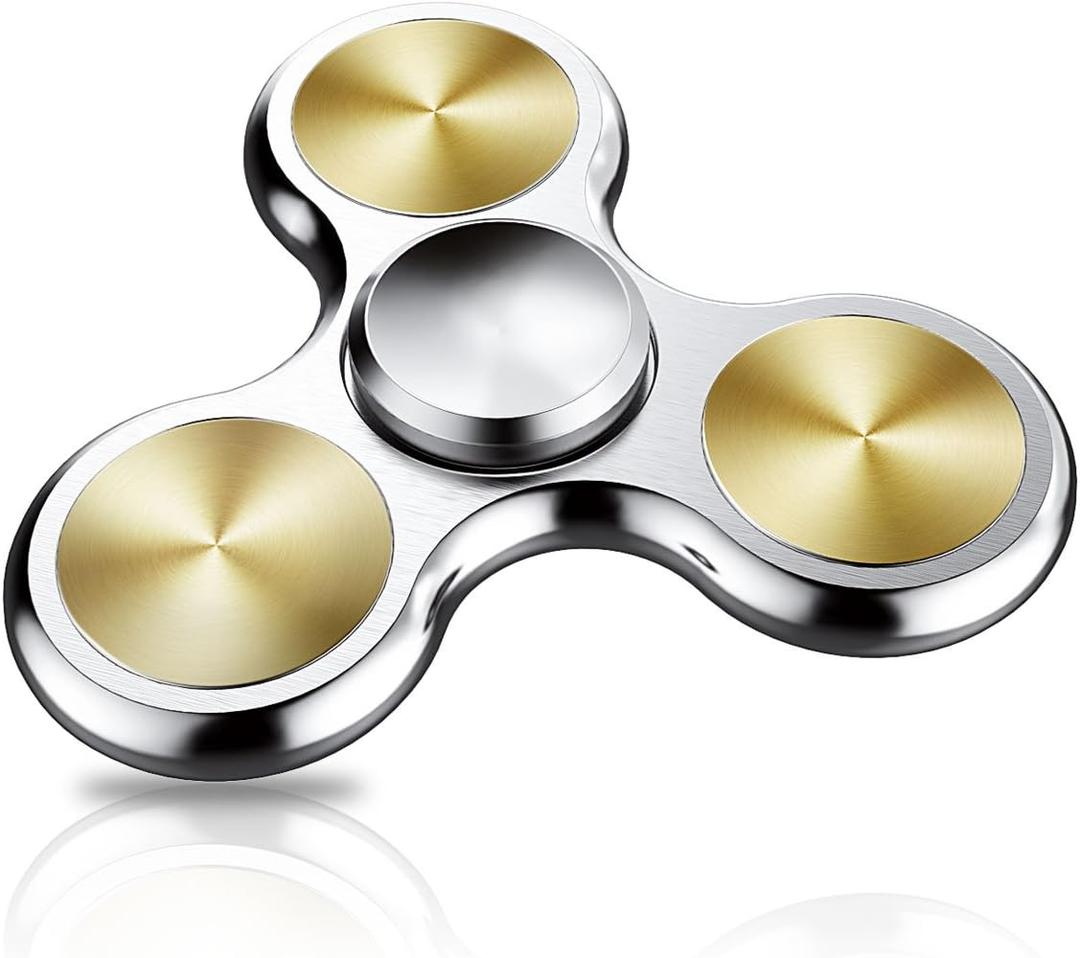 ATESSON Fidget Spinner Toy Ultra Durable Stainless Steel Bearing High Speed Precision Metal Material Hand Spinner Focus Anxiety Stress Relief Boredom Killing Time Toys Silver