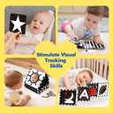 URMYWO 10 Pcs High Contrast Black and White Baby Toys for Newborn, Tummy Time Mirror, Rattle, Teether, Visual Stimulation Learning Cards, Sensory Toys for 0-6 Months, Baby Boy Girl Gift