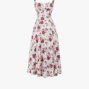 Women Floral Corset Dress Summer Dress 2024 Boho Flowy Slit Lace Up Midi Dresses Going Out A Line Casual Sundress size M