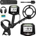 Metal Detector for Adults Professional, Waterproof Pinpoint, High Accuracy Gold and Silver Detection, Underwater and Beach Use, 10'' IP68 Coil, Bigger LCD, New Advanced DSP Chip, Black