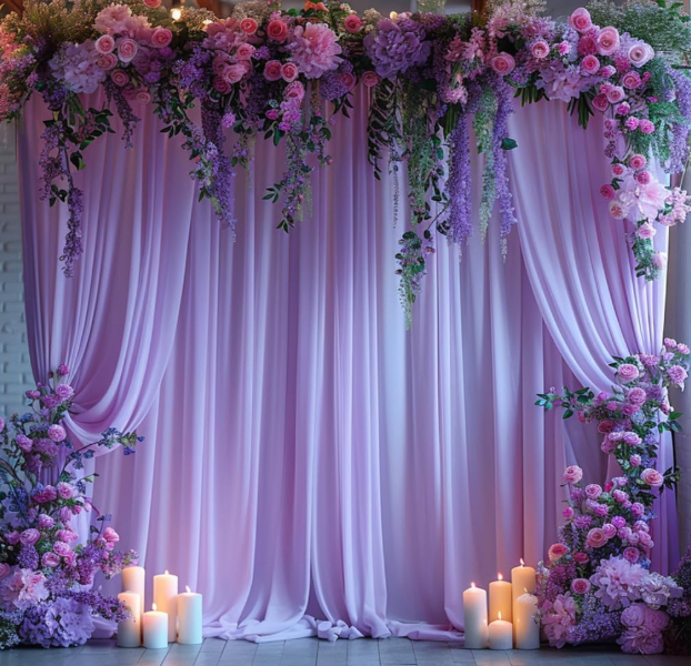 10x10ft Wrinkle Free Lavender Backdrop Curtain for Parties Soft Fabric Drapes Wedding Curtain Backdrop for Birthday Party Decorations Background for Photography 5x10ft,2 Panels