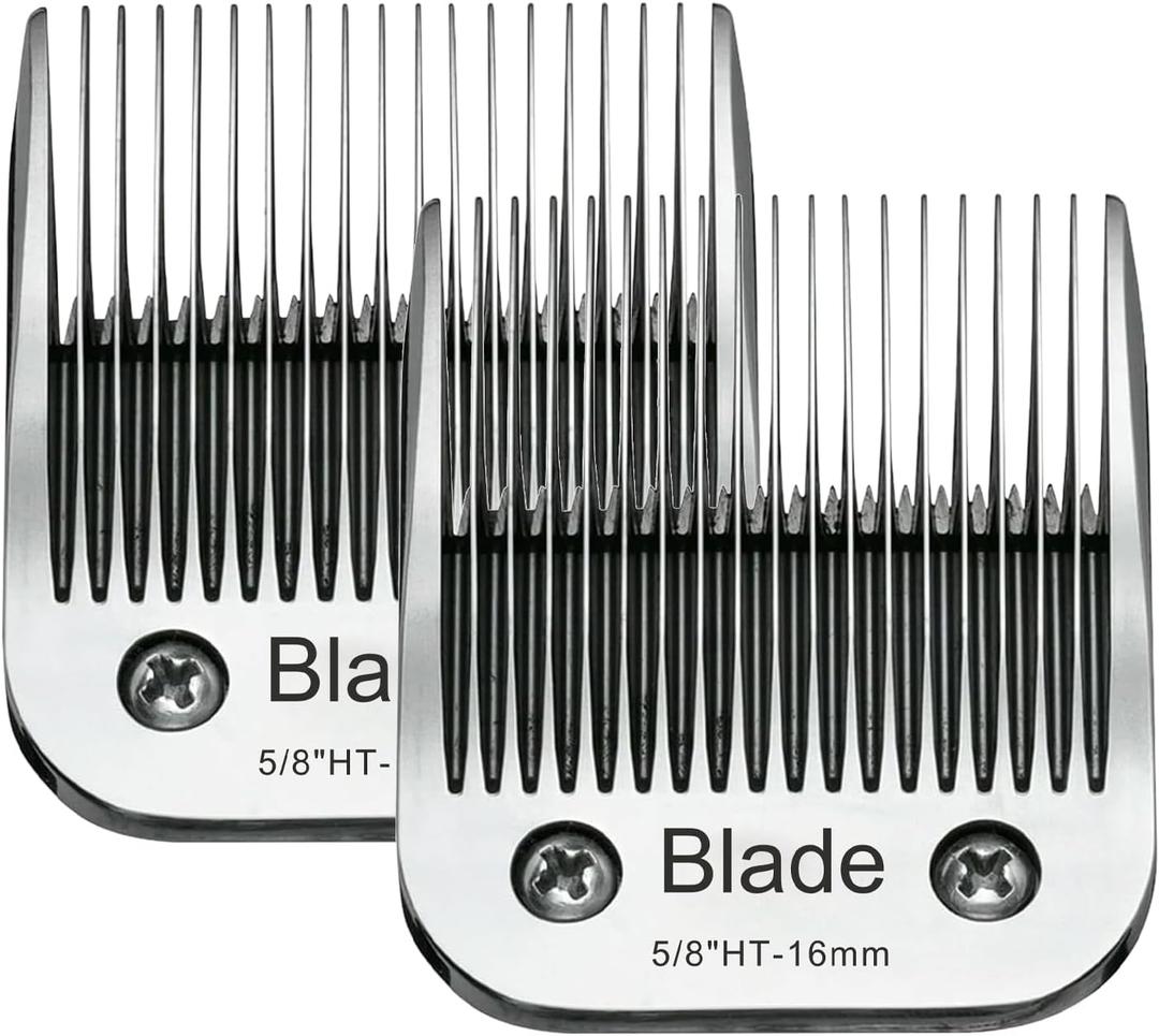 2PCS 5/8" HT Dog Grooming Replacement Blades Compatible with Andis Dog Clippers,Dog Clipper Blades Compatible with Wahl KM-10 Series Clippers, Oster A5,Size-5/8-Inch 16mm Cut Length 2PCS 5/8" HT Dog Grooming Replacement Blades Compatible with Andis Dog Clippers,Dog Clipper Blades Compatible with Wahl KM-10 Series Clippers, Oster A5,Size-5/8-Inch 16mm Cut Length