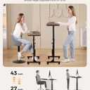 Standing Desk Adjustable Height, Mobile Stand Up Desks with Wheels Small Computer Desks Rolling Desk, Portable Laptop Desks Rustic Standing Table Sit Stand Home Office Desks 16"x31.5" Height 27"-43.5"