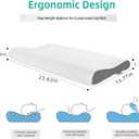 SUQ I OME Slim Sleeper-Ultra Thin Memory Foam Pillow for Sleeping,Thin & Low Cervical Profile for Neck Pain,Stomacher Sleeper, Firm 23.6x13.7x2.4/1.9 inch,Grey+White
