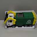 JOYIN Large Friction Powered Garbage Truck Toy Set, Includes 1 Dumpster, 3 Trash Bins, and 30 Learning Cards for Kids, Boy Toys Birthday Gift, Green
