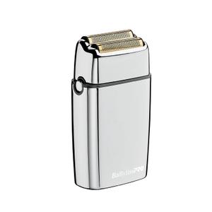 METALFX Double Foil Shaver, Handheld Electric Razor for Travel, Portable Cordless Close Face Shaver for Head, Beard, & Neck (Silver)