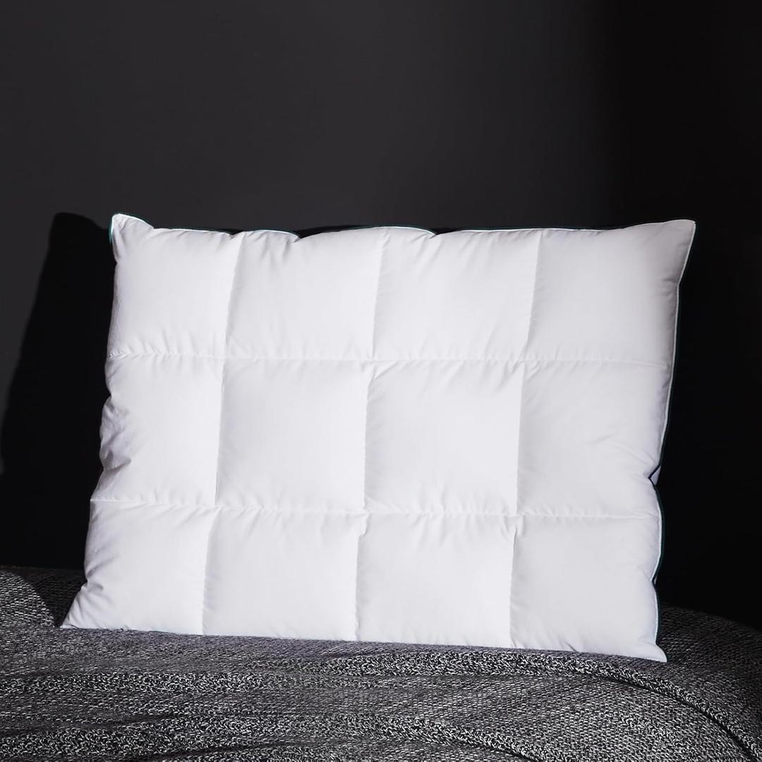 Three Geese Ultra Thin Flat Goose Down Feather Pillows for Sleeping Standard Size, 3" Height, 100% Cotton Cover, Ultra Slim Hotel Collection Bed Pillow for Stomach, Back Sleeper, 18x26 in. (White)