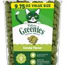Greenies Cat Treats, Feline Veterinarian-Recommended Adult Natural Dental Treats, Catnip Flavor, 9.75 oz. Tub (EXP 09/01/27)