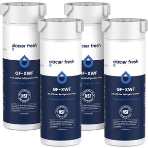 4 x GLACIER FRESH XWF Replacement for GE XWF Refrigerator Water Filter Pack of 4 (Not XWFE)