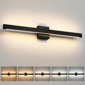 Modern Bathroom Vanity Light Black Bathroom Light Fixture Over Mirror 32 Inch 26W Dimmable 5CCT LED Vanity Light Bar for Bathroom Mirror Cabinets Bedroom
