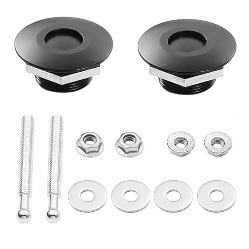 STETION Quick Release Latch License Plate Lock Clip 1.25" Diameter Aluminum Alloy Car Hood Pins Lock Clip Kit for Bumper Hood License Plate (2 Pack - Black)