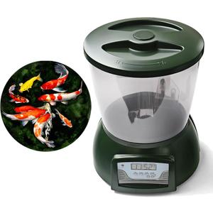 4.5L Automatic Fish Feeder for Pond Outdoor, High Capacity Dispenser With Timer for Vacations & Hot or Cold Weather - Battery Powered