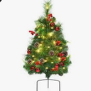 24in Pre-lit Christmas Trees Set of 2, LED Lawn Light ...
