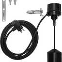 FLUENTPOWER Vertical Mechanical Float Switch, Universal Float Switch Replacement with 120V Piggyback Plug for Submersible Pump, Sewage/Effluent Pump, Sump Basin, with 10' Length Cord, Black