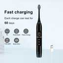 Kingheroes Electric Toothbrush Set, Comes with 8 Brush Heads & Travel Case,4 Modes with 2 Minutes Built in Smart Timer, One Charge for 60 Days, 42000 VPM Motor (Black)