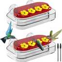 Redboat 2 Pack Window Hummingbird Feeder, Strong Suction Cup Hummingbird Feeder with 4 Feeding Ports, Easy to Clean and Refill Plastic Humming Bird Feeder, 10oz