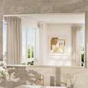 TokeShimi 48x30 Frameless Bathroom Mirror Rectangle, Tempered Beveled Mirror for Bathroom Vanity with 1" Beveled Edge, Shatterproof Modern Wall Mirrored for Living Room, Entryway, Restroom