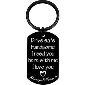 Coolvy Valentines Day Gifts for Him Drive Safe Keychains for Boyfriend Husband Birthday Anniversary Christmas Gifts From Wife (Drive Safe)