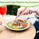 Paper Plates 10 Inch Bulk, 50 Pack Compostable, Eco Friendly Heavy Duty, Made of Natural Sugarcane Fibers, Brown Paper Plates Large Sturdy