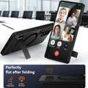 Strong Magnetic for Samsung Galaxy S24 Ultra Case with Screen Protector + Lens Protector, Fit for MagSafe,Mil-Grade Drop Protection, Seamless Stand, Translucent Black