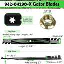 2 Pack 942-04290-X Gator Mower Blades with Nuts Replaces 942-04244A 942-04290A 742-04290A 742-04244A for Cub Cadet MTD Troy-Bilt Craftsman 46 Inch XT1 XT2 LT46 RZT46 LTX1046 Bronco46 Decks