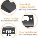 EATAKWARD 12 PCS Stainless Steel Deadbolt Covers Door Reinforcement Kit, Door Strike Plate, Black Deadbolt Strike Plate for Residential and Commercial Use (Rounded Corners)
