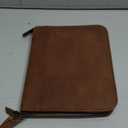 ELIZO Leather A5 Portfolio Padfolio Folio A5 Notebook Journal Cover Planner Binder Small Mens Business Work Folder Organizer (Saddle)