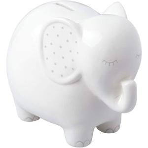 Pearhead Ceramic Elephant Bank, Gender-Neutral Baby Boy or Baby Girl Nursery Dcor, Money Bank, Baby Keepsake, White