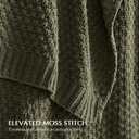 EVERGRACEHOME Chunky Chenille Knit Throw Blanket for Couch, Soft Luxurious Moss Stitch Chair Blankets for Bed, Cozy Decorative Farmhouse Knitted Throws for Sofa, Olive Green, 50" x 60"