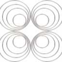 GORGECRAFT 16PCS Metal Wreath Rings 4 Sizes(5/8/10/12cm) Silver Catcher Hoops Macrame Rings Floral Craft Hoop for DIY Wedding Christmas Party Decoration Hanging Ornament Making