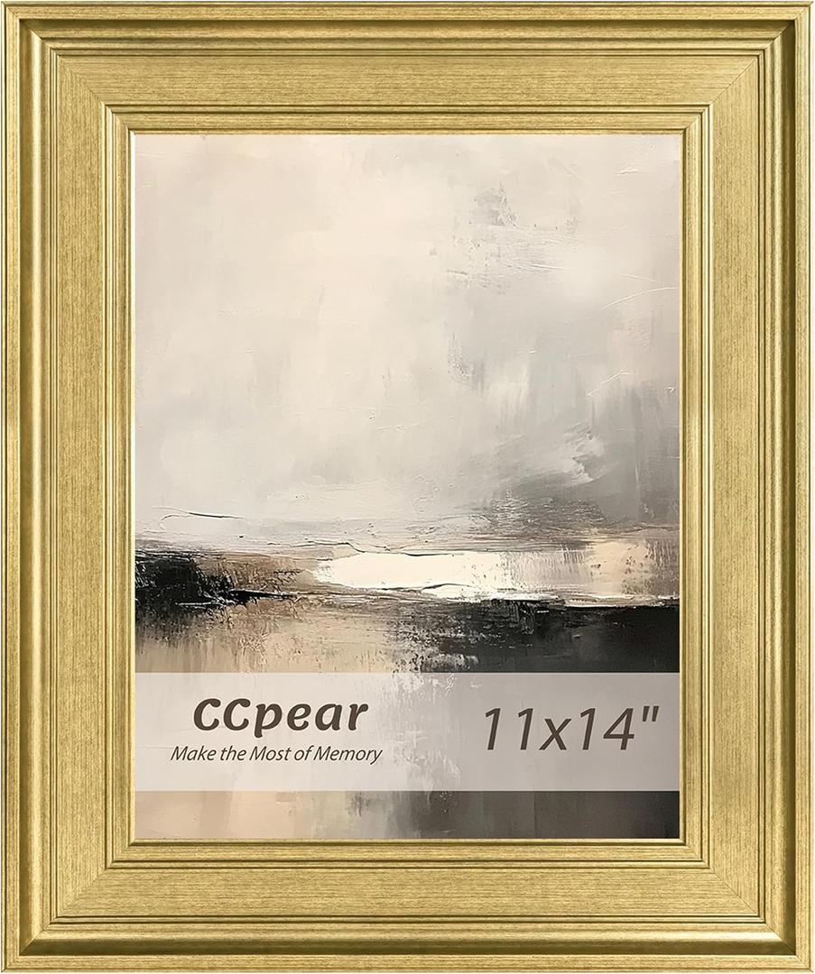 11x14 Picture Frame Gold,Simple Photo Frame 2.5inch Wide Lines