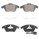 Front Ceramic Disc Brake Pads Set for Volkswagen Jetta Passat Golf Beetle CC Eos GTI Rabbit, for Audi A3/A3 Quattro 2006-2013, for Audi TT 08 09, for Audi TT Quattro 09-15, Set of 4 (With Hardware)