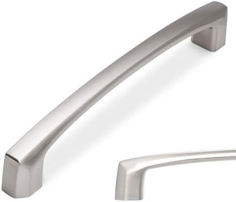 BUKOBYHE 10 Pack 5 Inch Kitchen Cabinet Handles Brushed Satin Nickel Cabinet Pulls Silver Drawer Pulls Zinc Alloy Kitchen Hardware