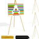 JEAWIWI 4PCS Golden Easel Stand for Wedding Sign Stand, 66 Inch Adjustable Metal Easels for Display, Portable Folding Easel for Wedding, Display Show, Arts, Poster with Portable Bags